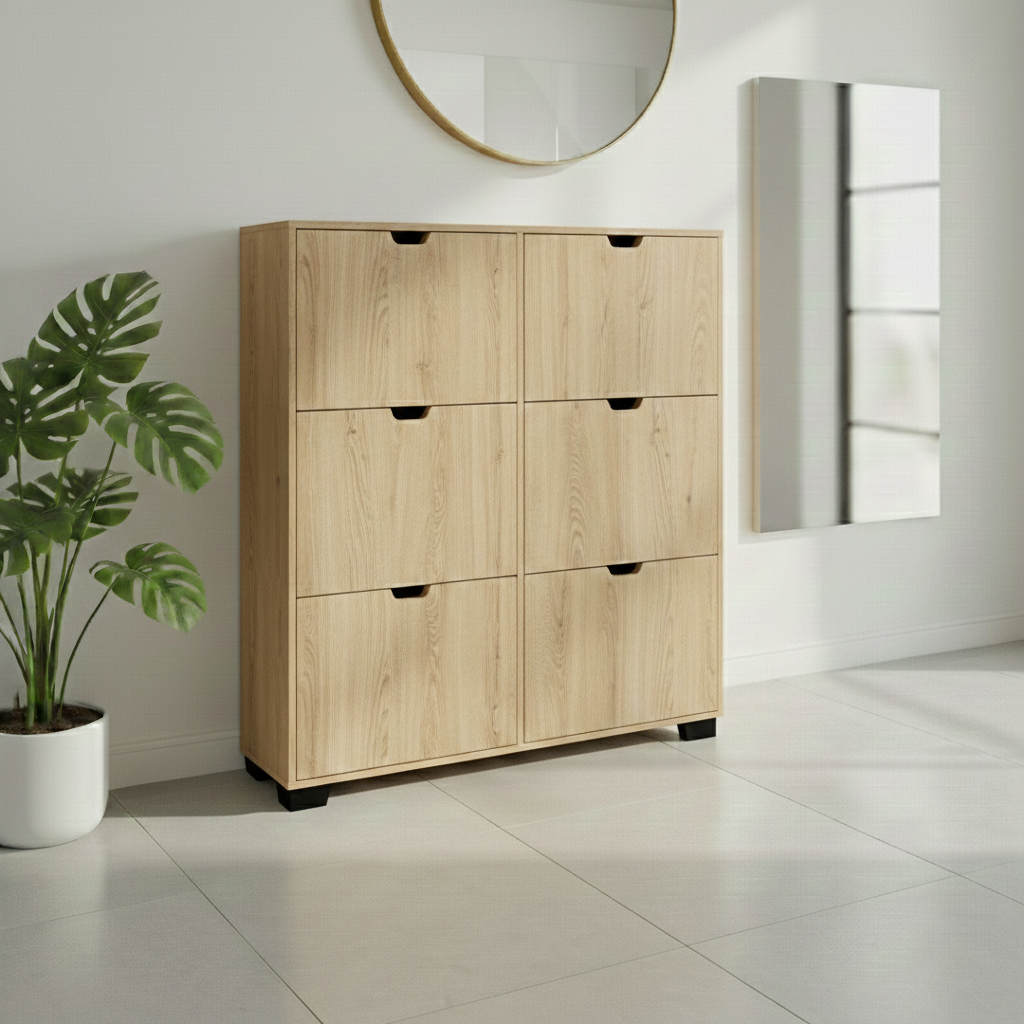 Meuble à chaussures en MDF de haute qualité 30 paires 6 portes