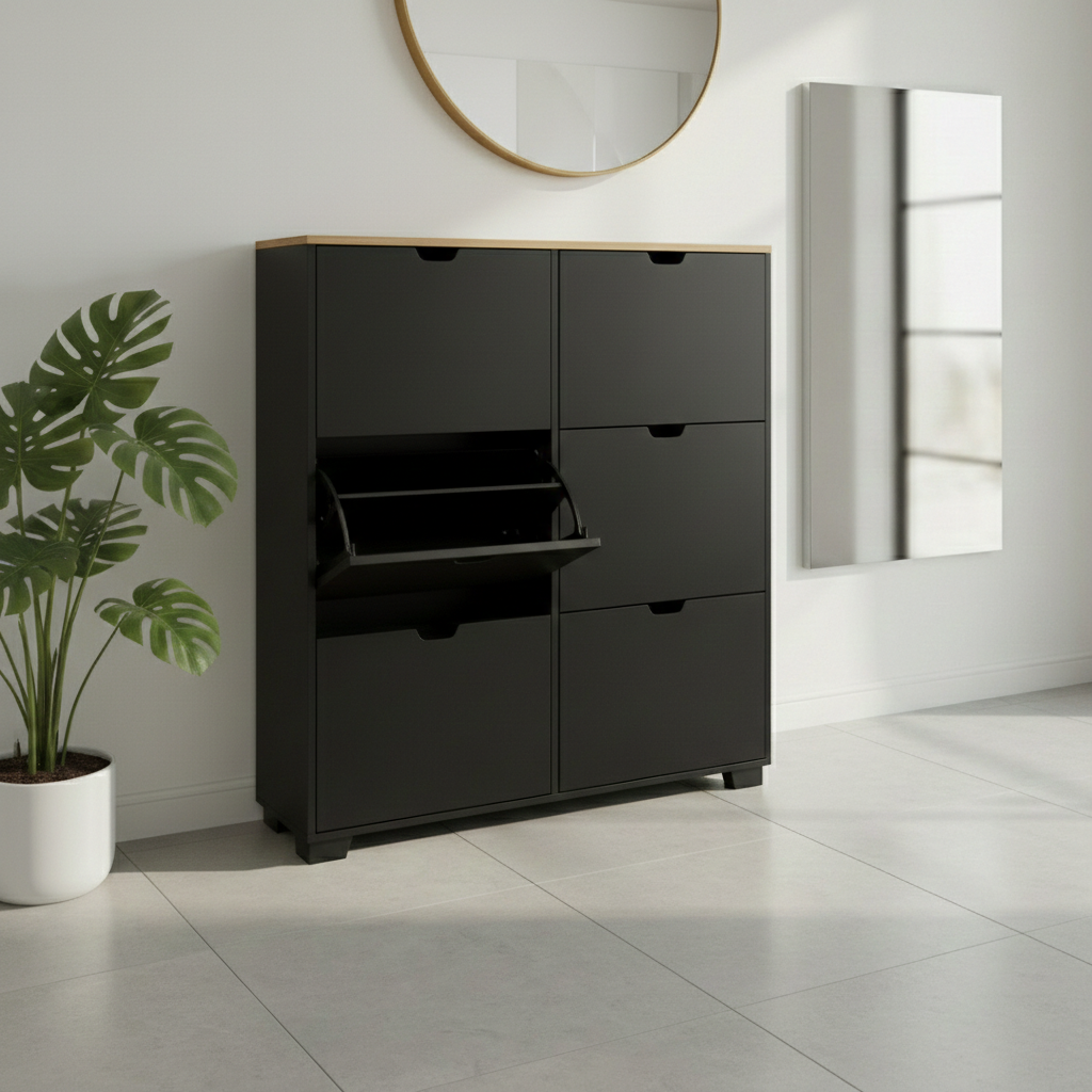 Meuble à chaussures en MDF de haute qualité 30 paires 6 portes