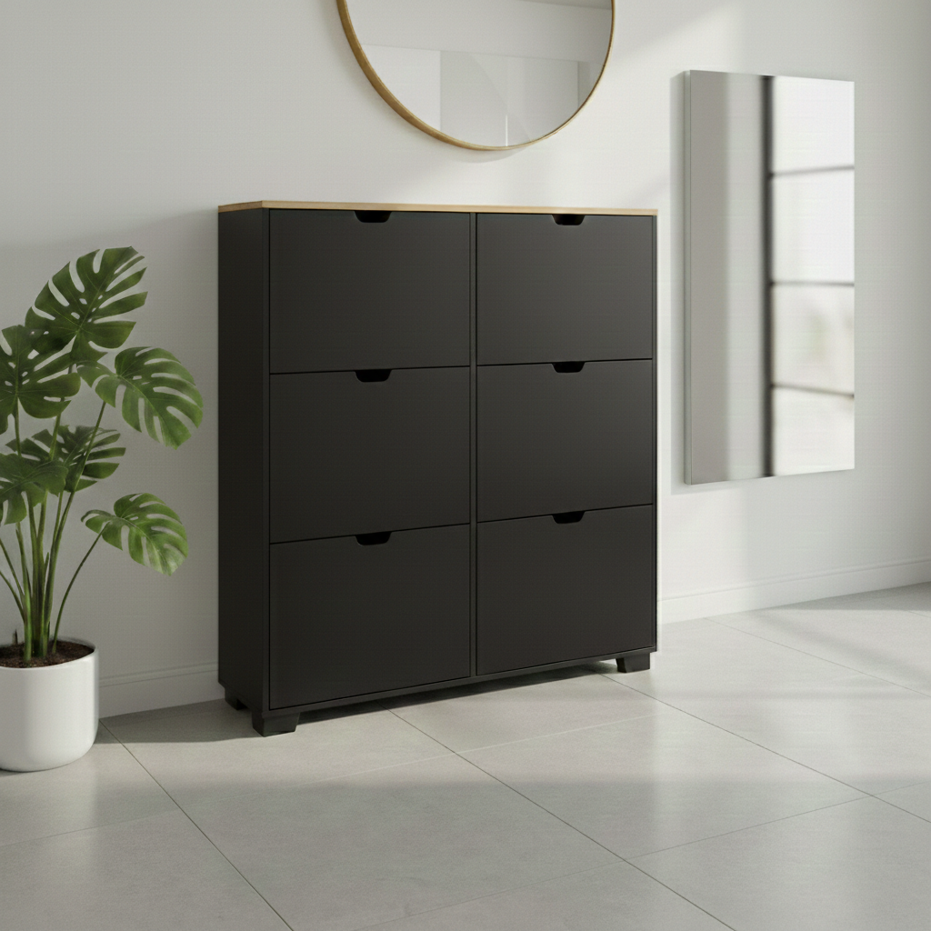 Meuble à chaussures en MDF de haute qualité 30 paires 6 portes