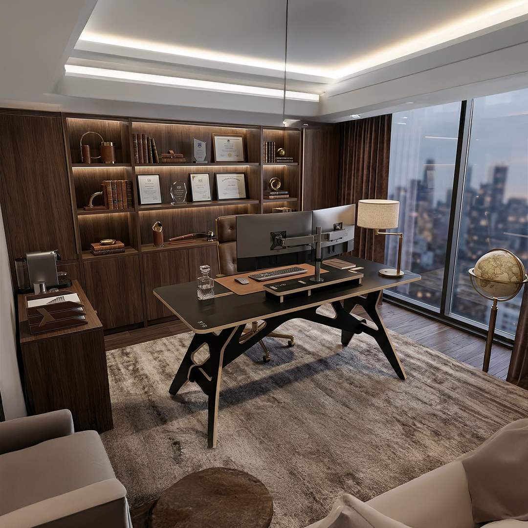 Bureau Design Minimaliste – Table de Travail Ergonomique en Bois Haute Qualité