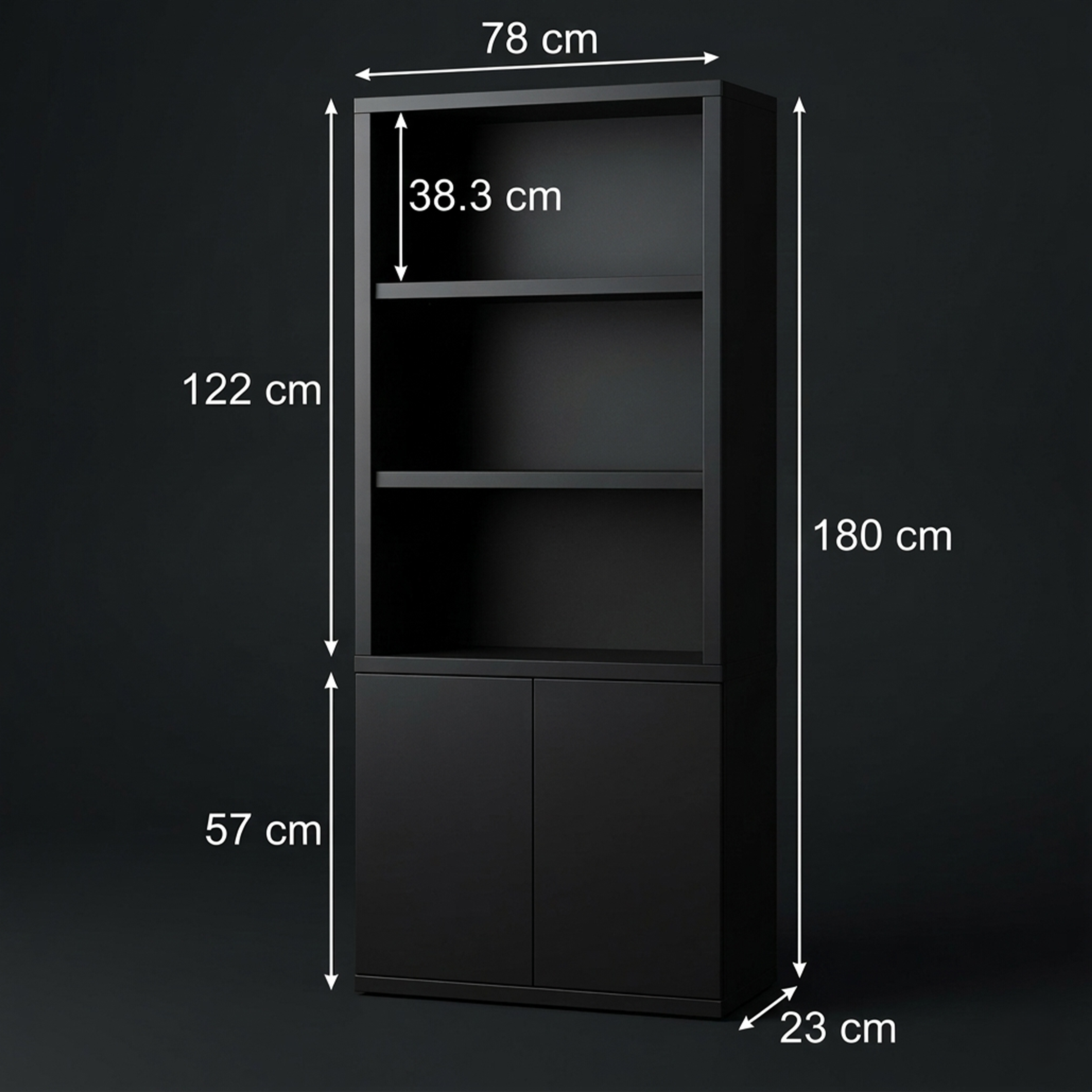 Savanna 5-Shelf Tall Bookcase