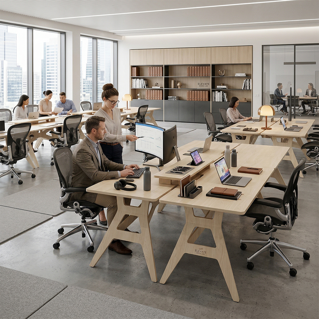 Bureau Design Minimaliste – Table de Travail Ergonomique en Bois Haute Qualité