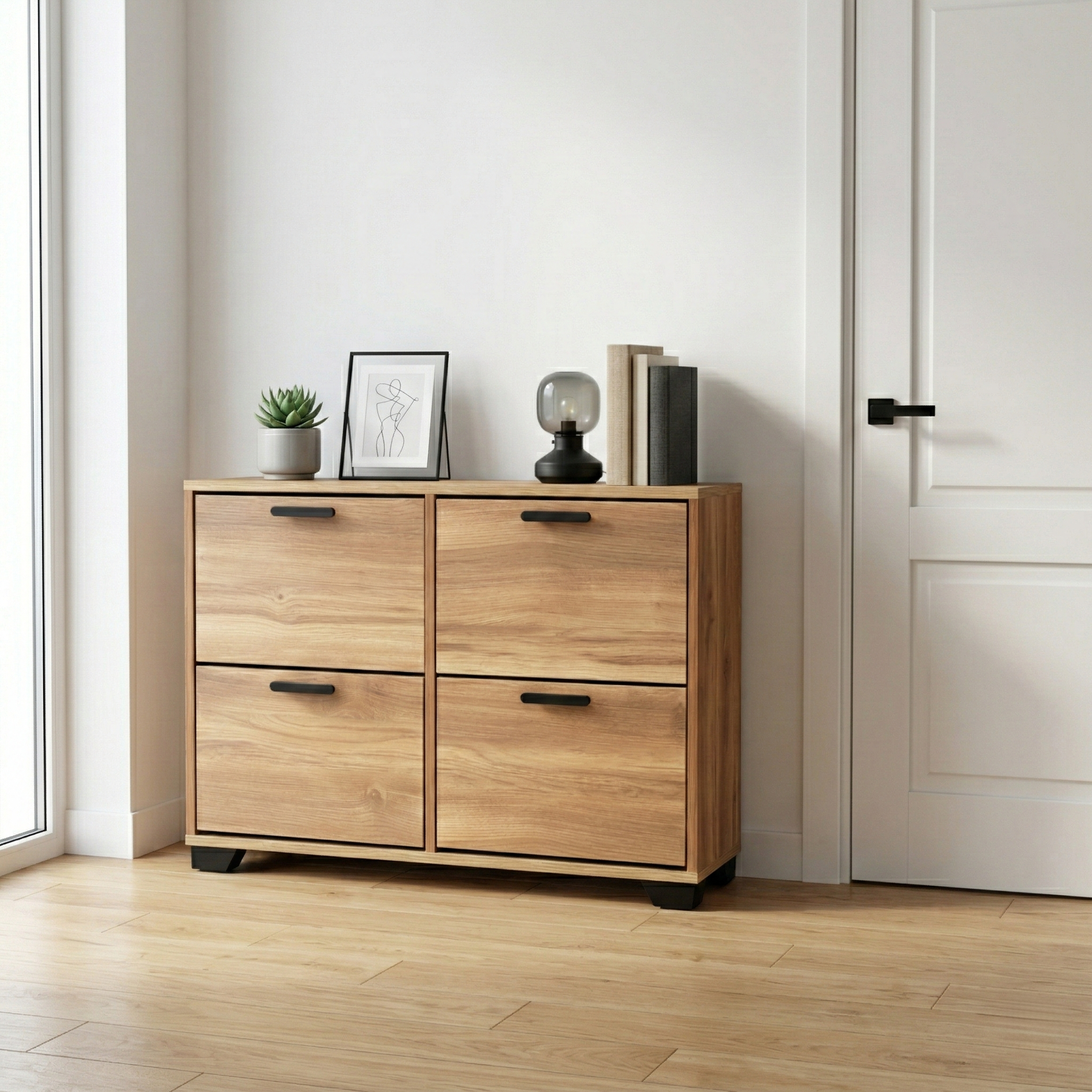 Meuble à chaussures en MDF de haute qualité 20 paires 4 portes