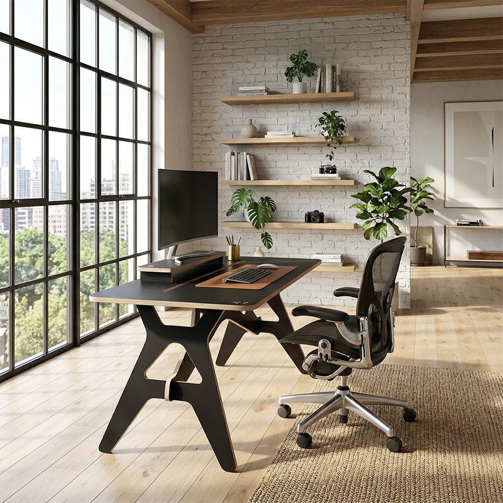 Bureau Design Minimaliste – Table de Travail Ergonomique en Bois Haute Qualité