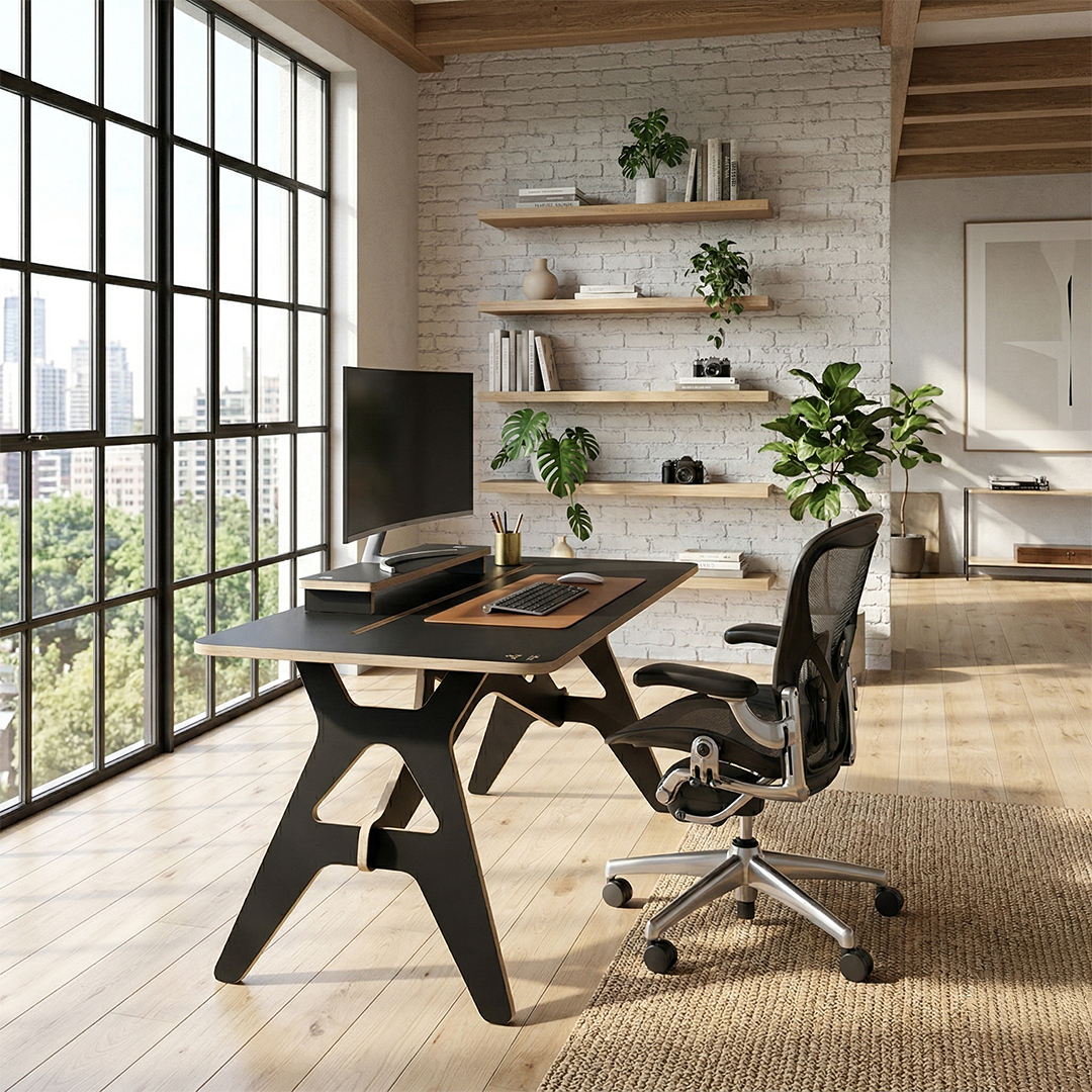 Bureau Design Minimaliste – Table de Travail Ergonomique en Bois Haute Qualité