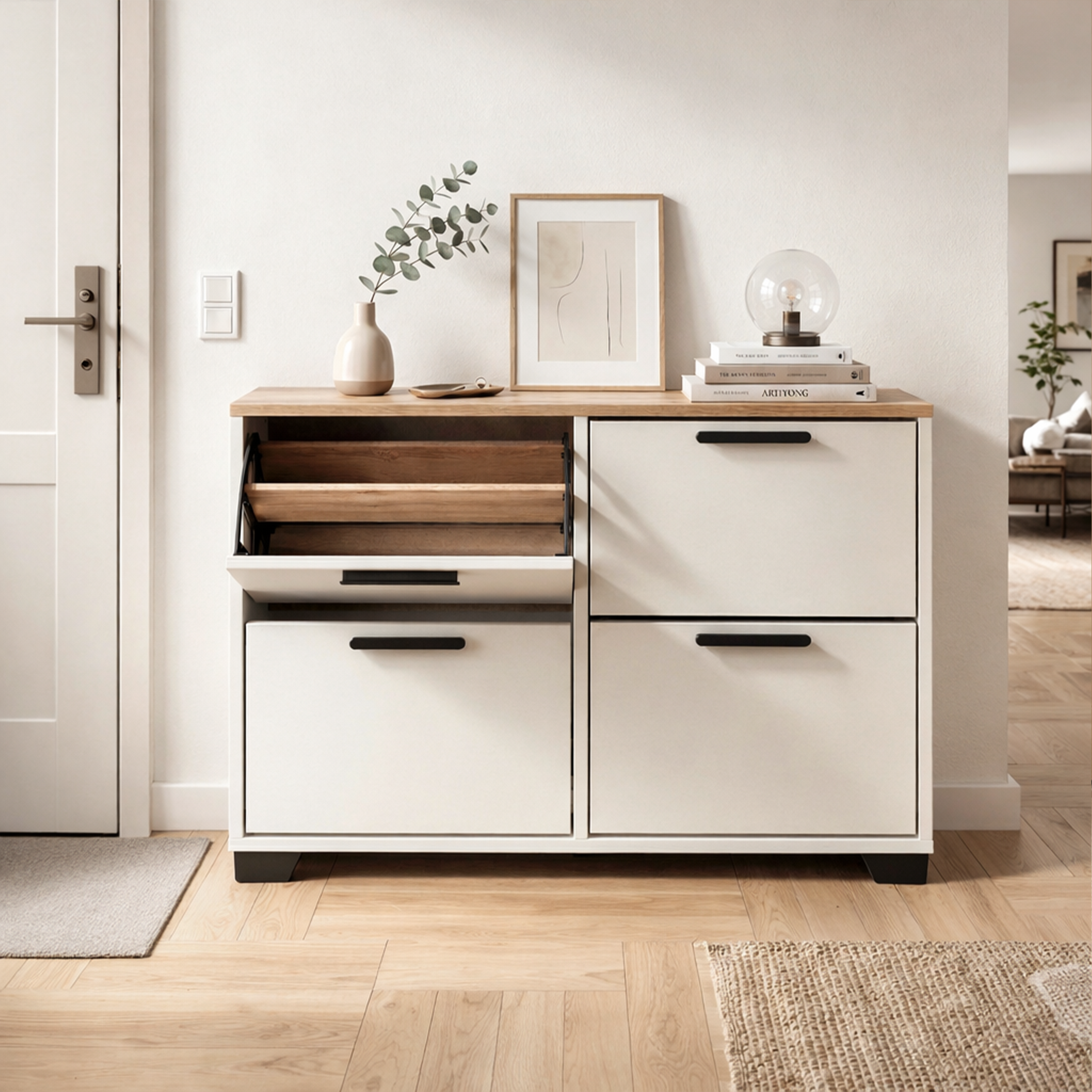 Meuble à chaussures en MDF de haute qualité 20 paires 4 portes