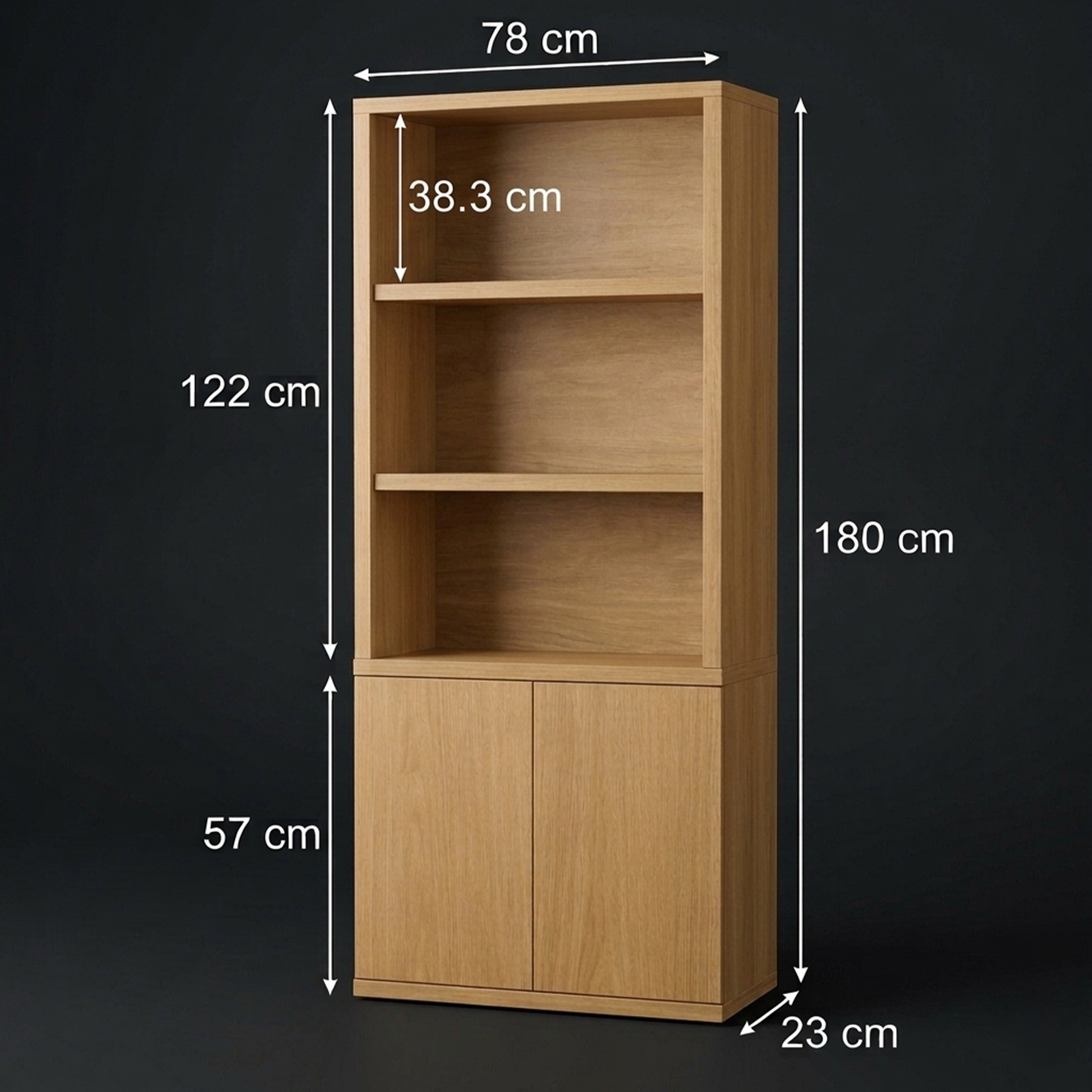 Savanna 5-Shelf Tall Bookcase