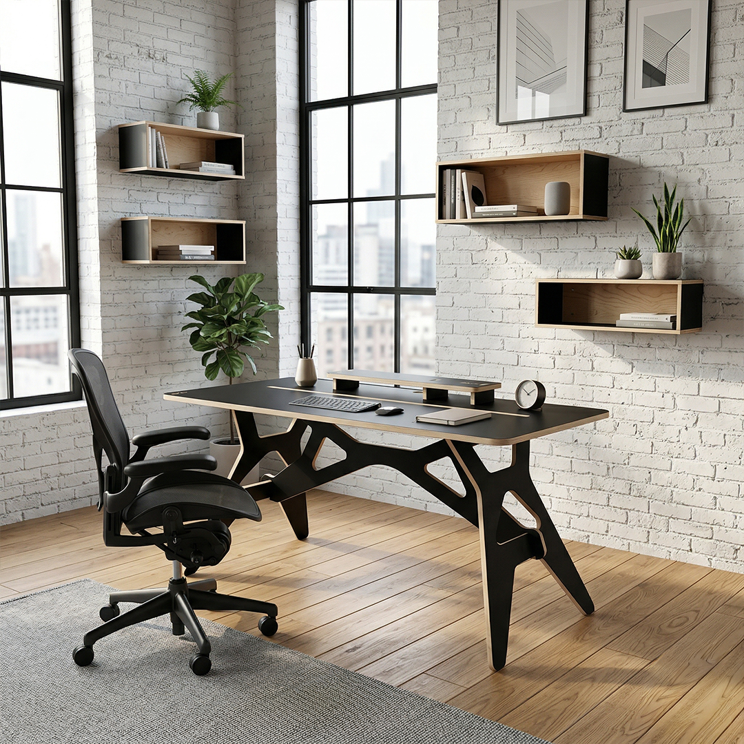 Bureau Design Minimaliste – Table de Travail Ergonomique en Bois Haute Qualité