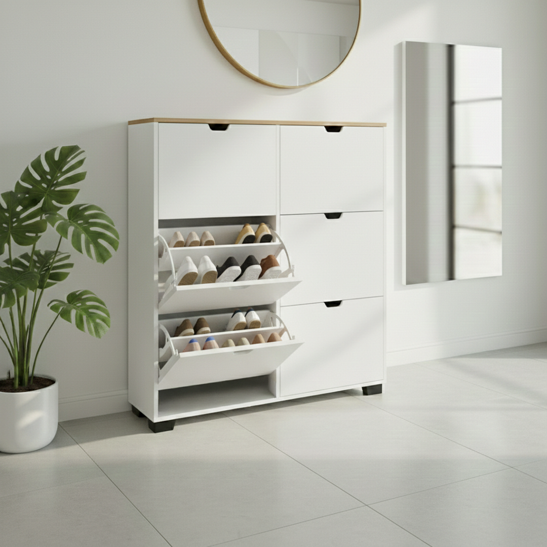 Meuble à chaussures en MDF de haute qualité 30 paires 6 portes