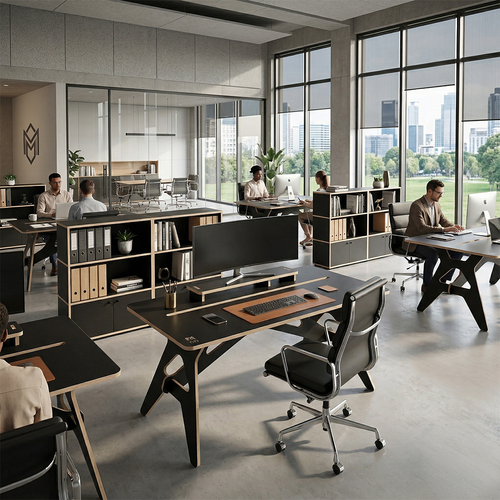 Bureau Design Minimaliste – Table de Travail Ergonomique en Bois Haute Qualité