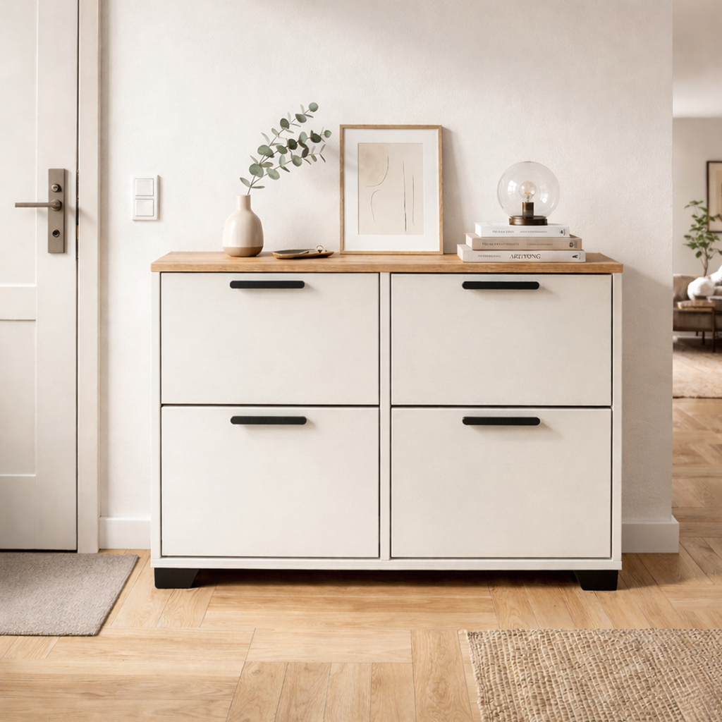 Mini Meuble à chaussures en MDF 24 paires 4 portes