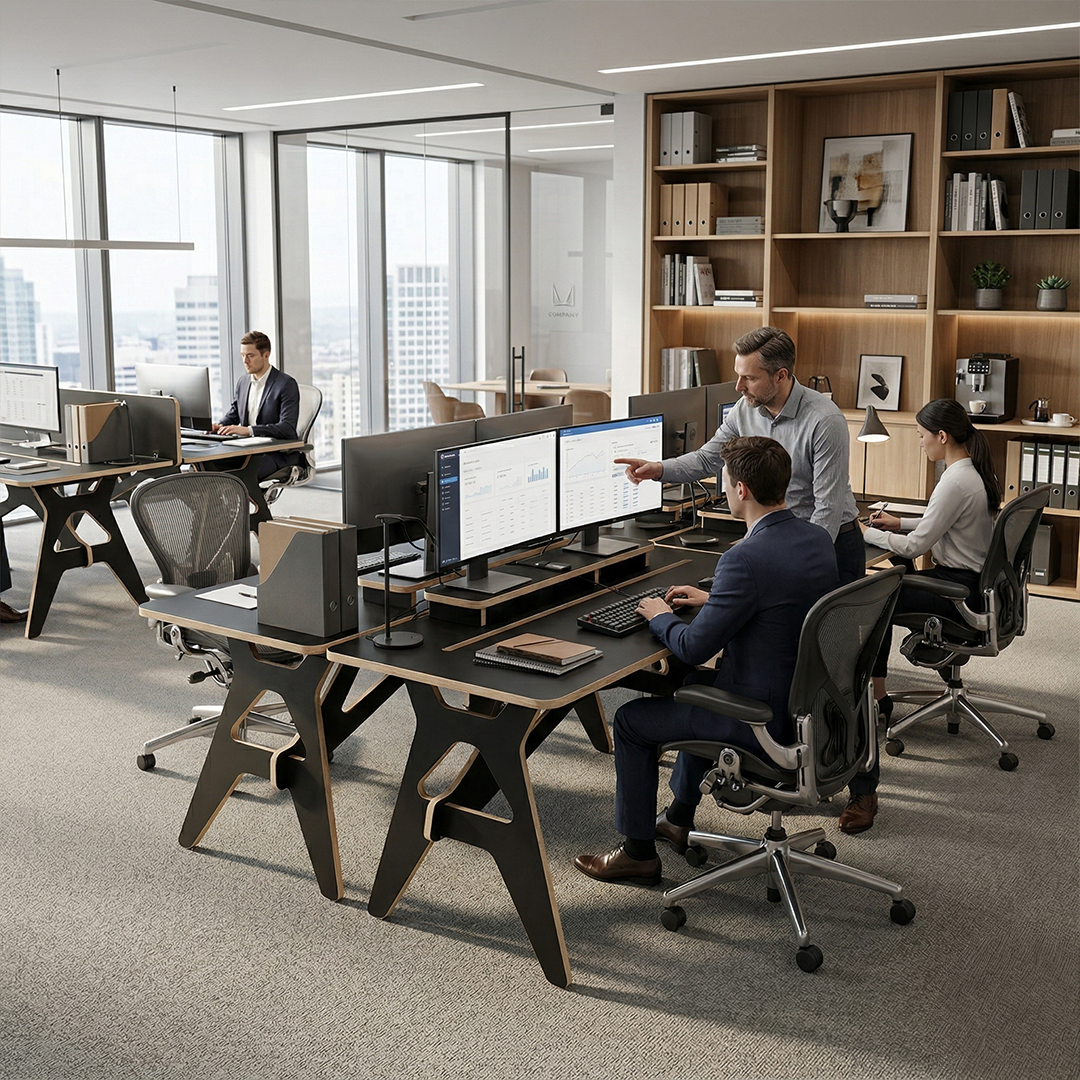 Bureau Design Minimaliste – Table de Travail Ergonomique en Bois Haute Qualité