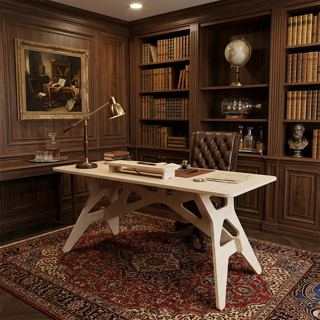 Bureau Design Minimaliste – Table de Travail Ergonomique en Bois Haute Qualité