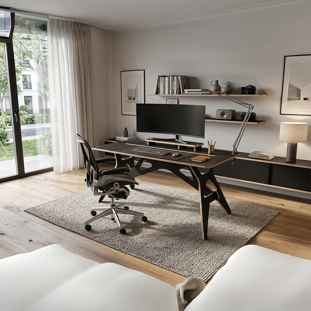 Bureau Design Minimaliste – Table de Travail Ergonomique en Bois Haute Qualité