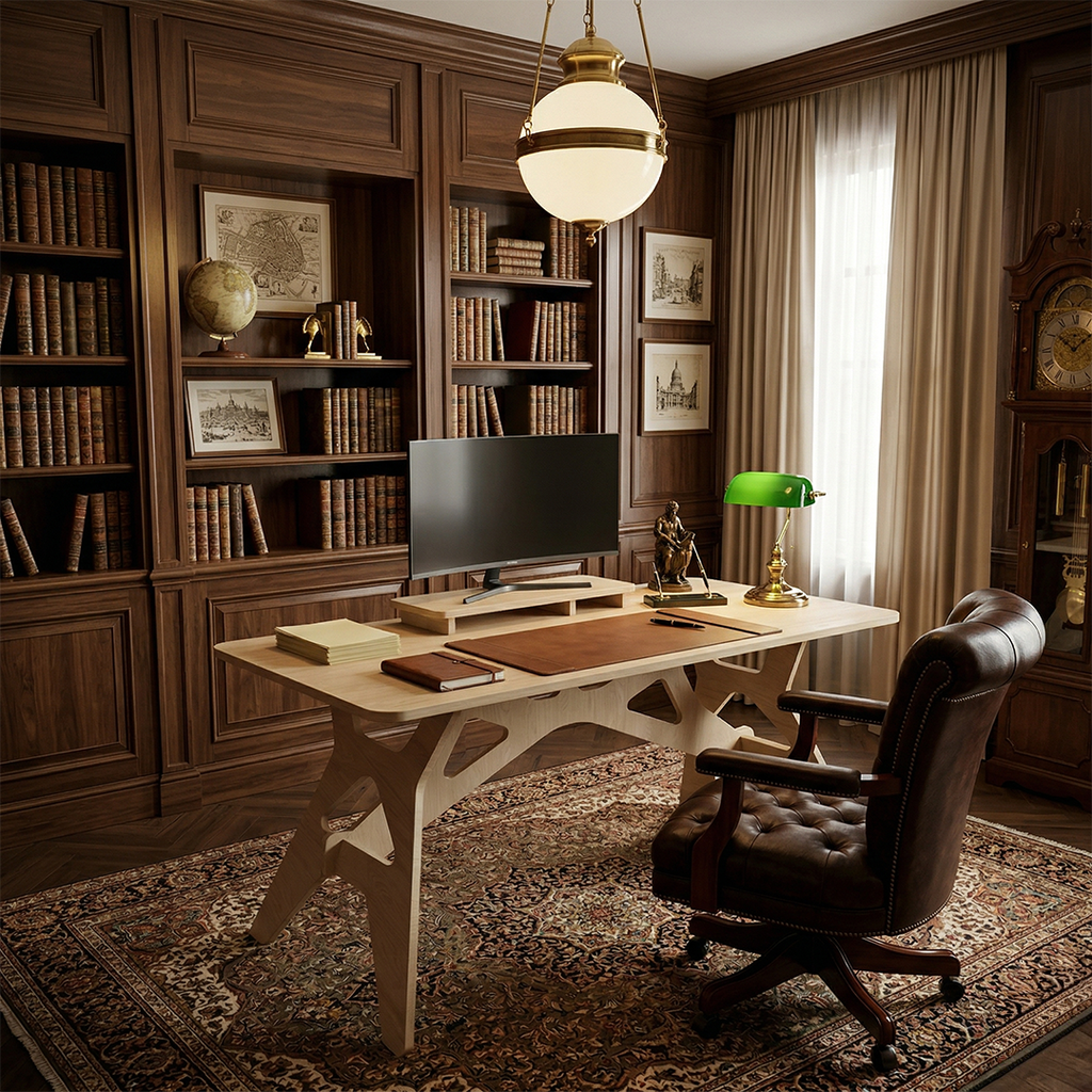 Bureau Design Minimaliste – Table de Travail Ergonomique en Bois Haute Qualité